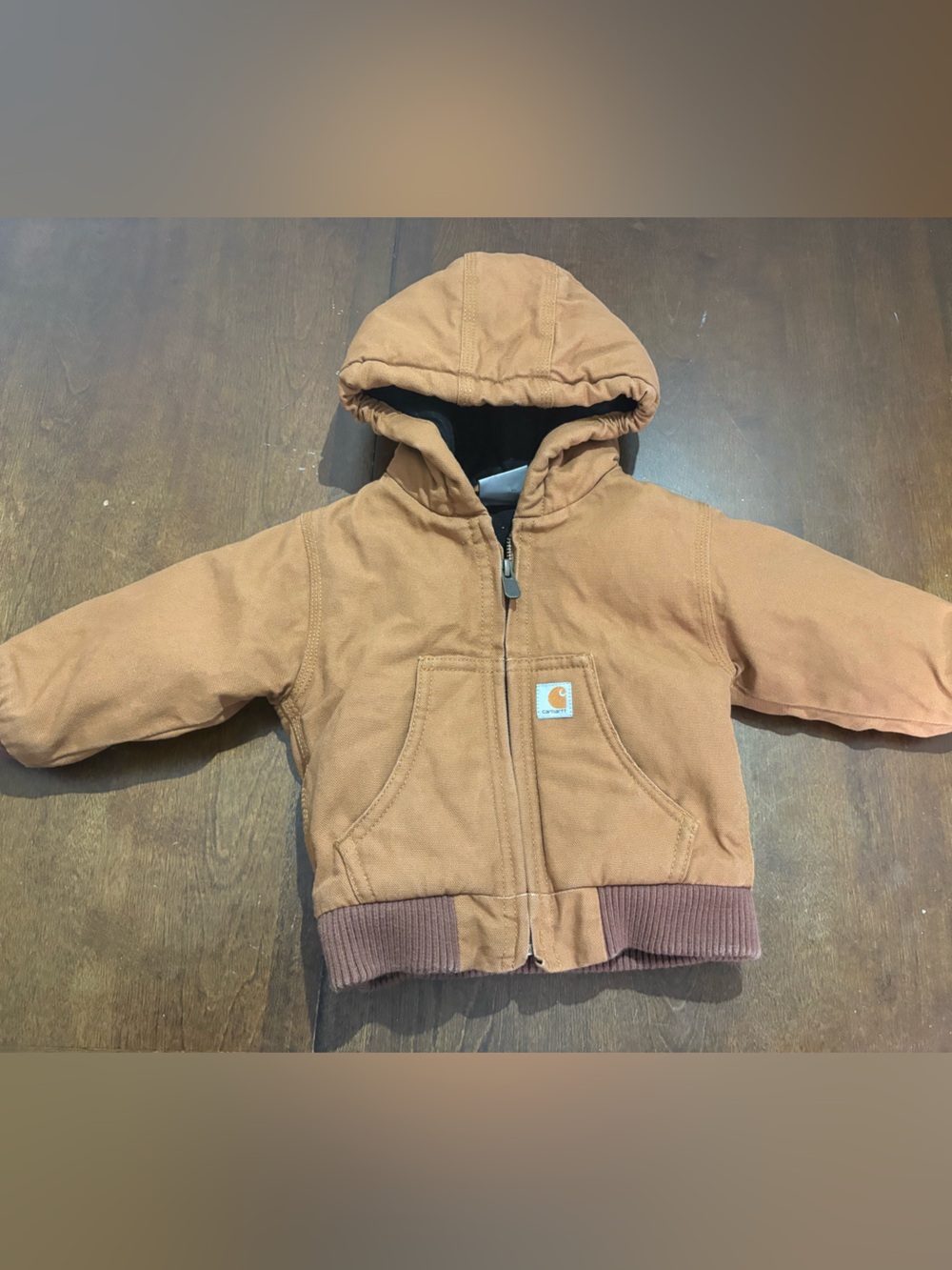 Carhartt Toddler Canvas Hooded Zip-Up Brown